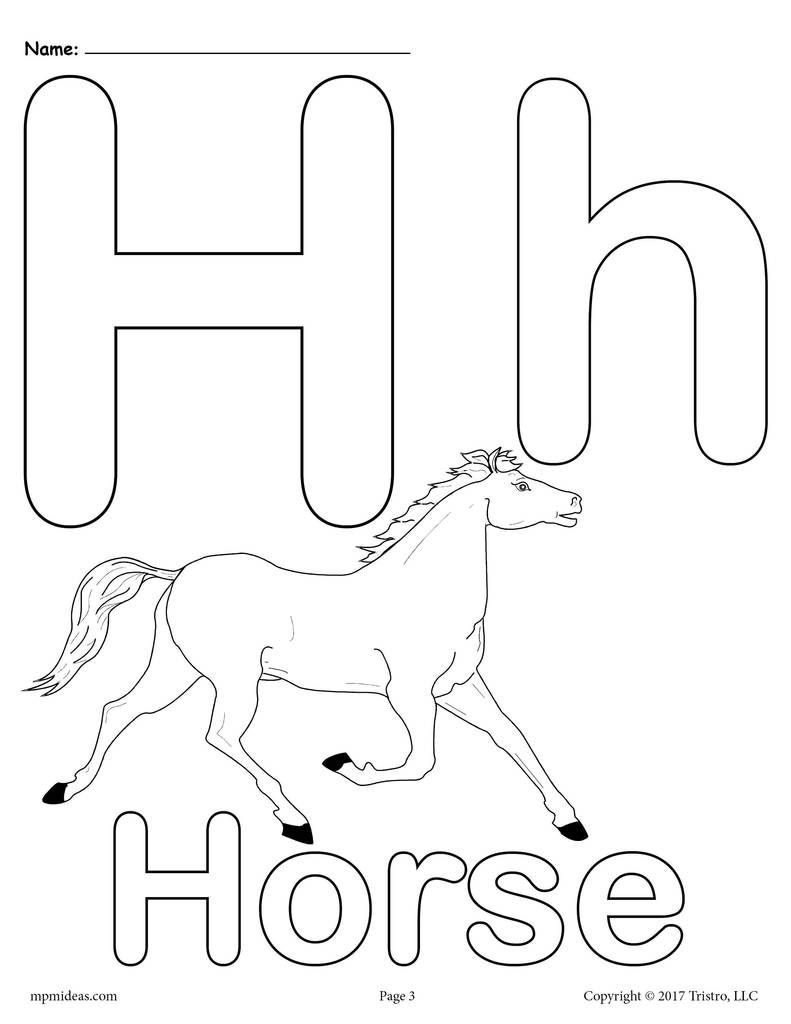 Letter H Alphabet Coloring Pages 3 Printable Versions SupplyMe 