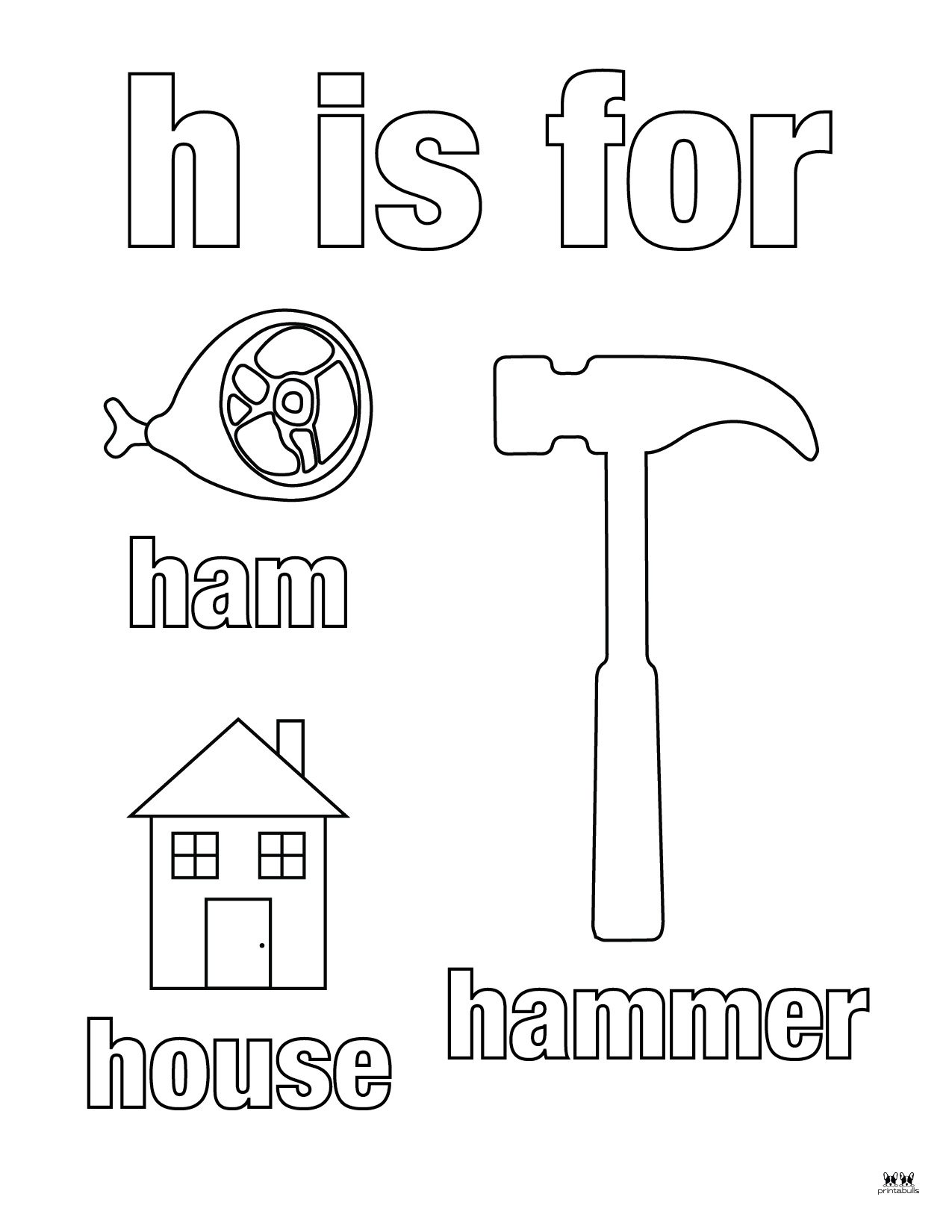 free letter h coloring sheets