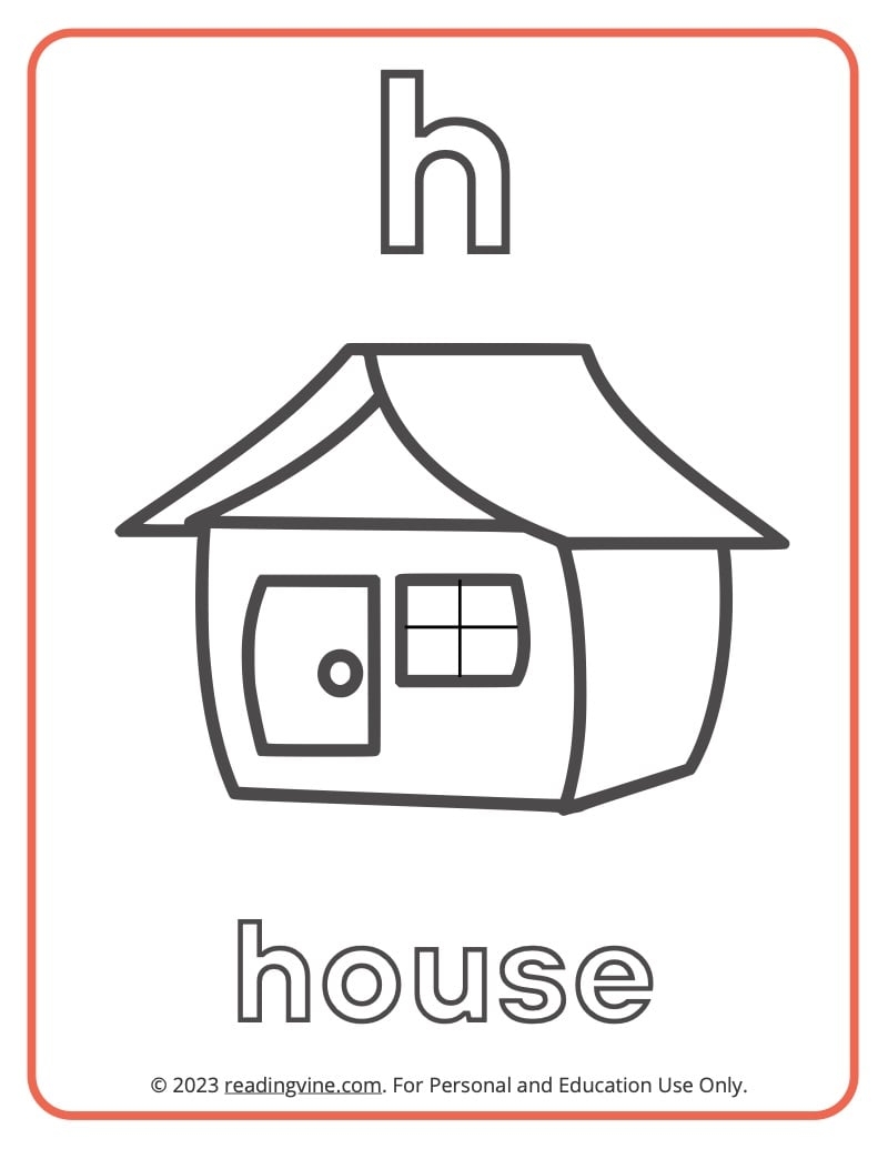 alphabet letter h coloring pages