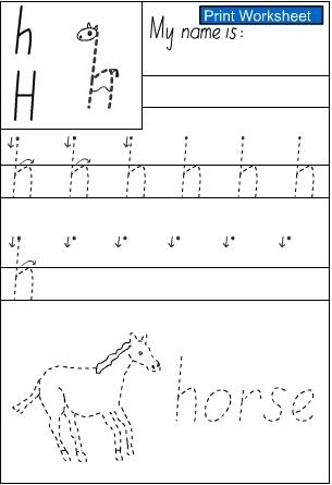 Letter H Handwriting Sheet Studyladder Interactive Learning Games