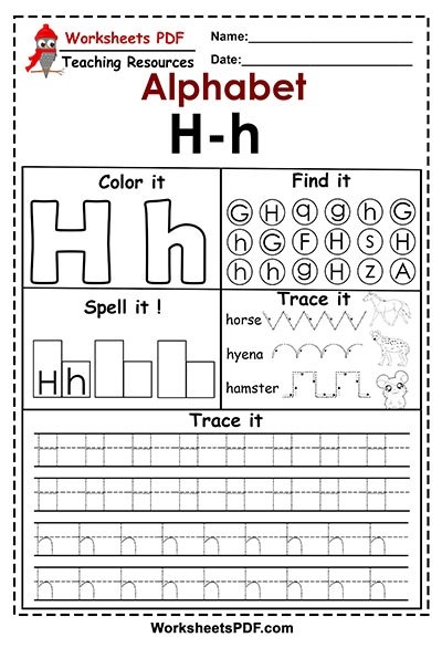 printables of the letter h