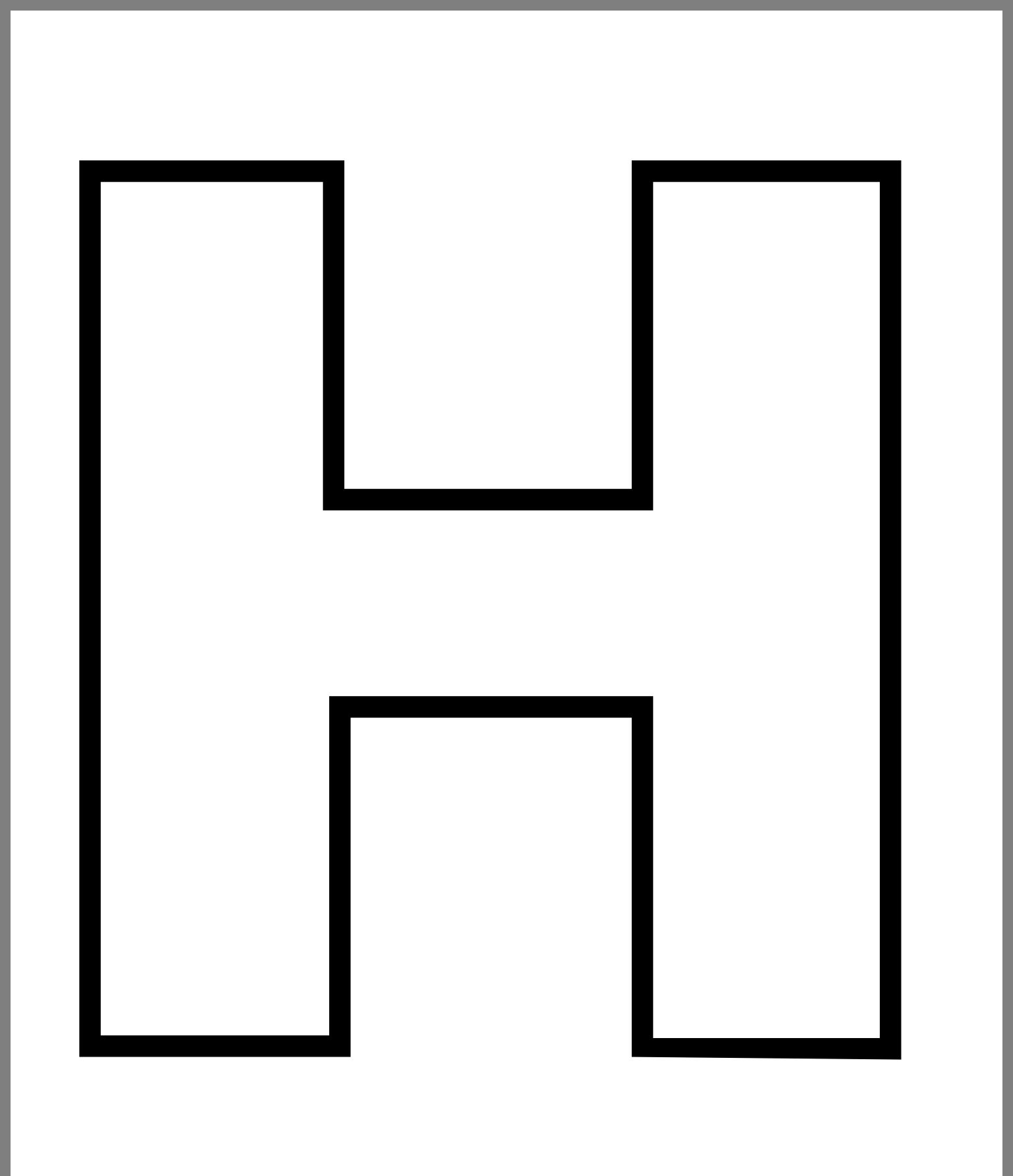 Letter H Template Printable