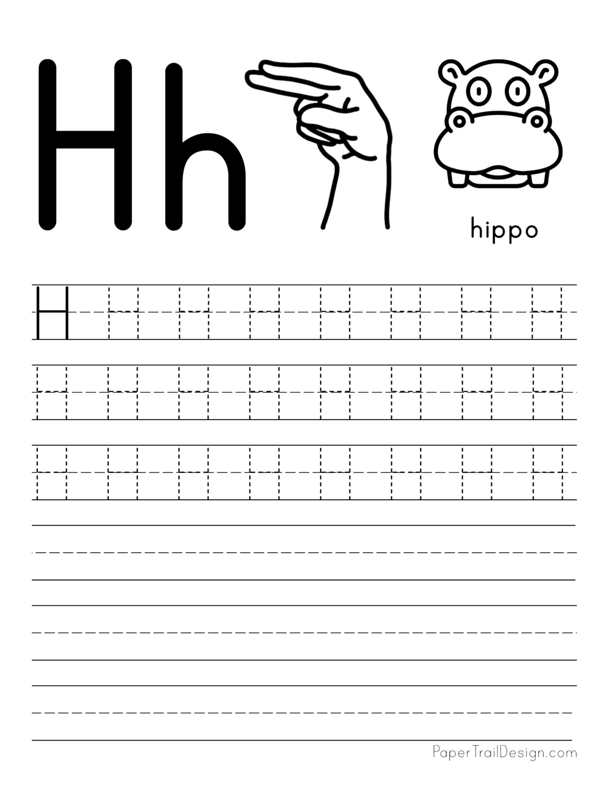 Letter H Tracing Worksheets Worksheets Library