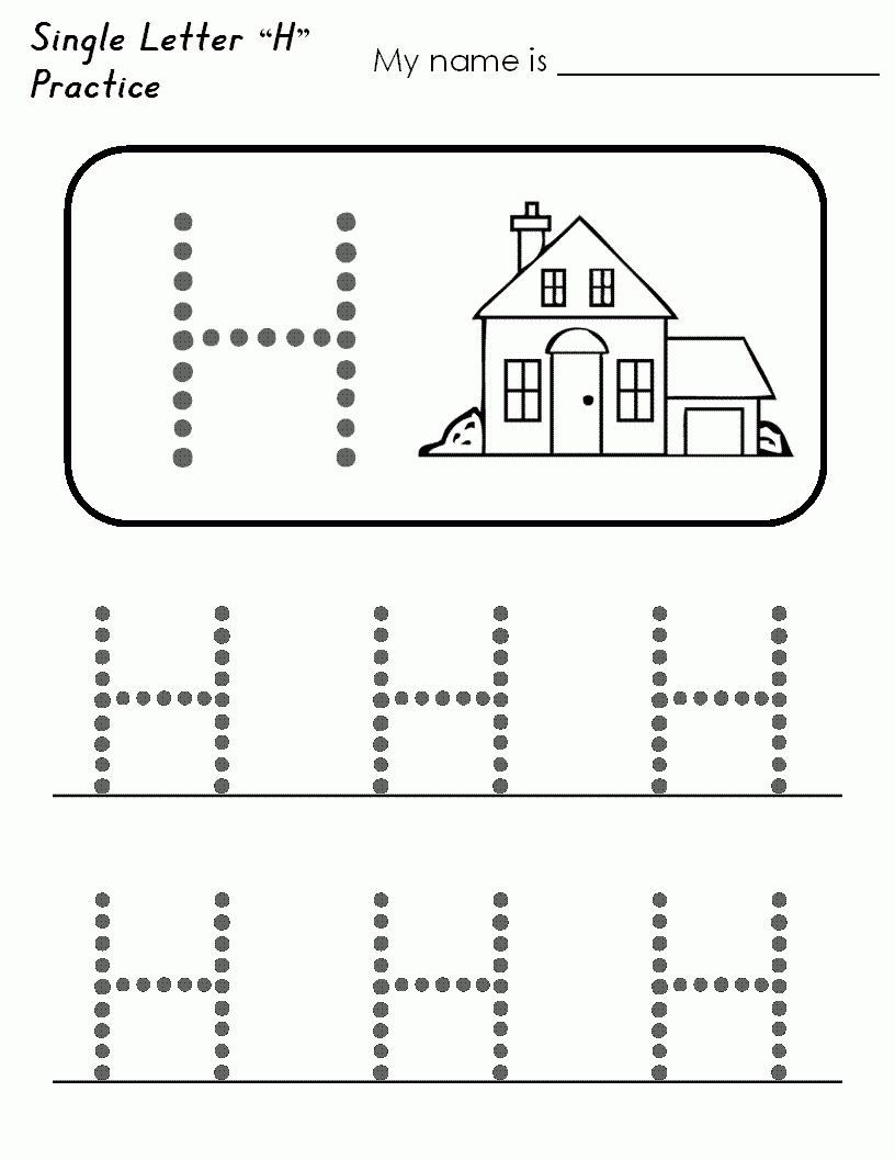 Letter H Tracing Worksheets