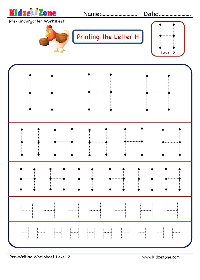 Letter H Writing Activity And Reading Worksheets KidzeZone