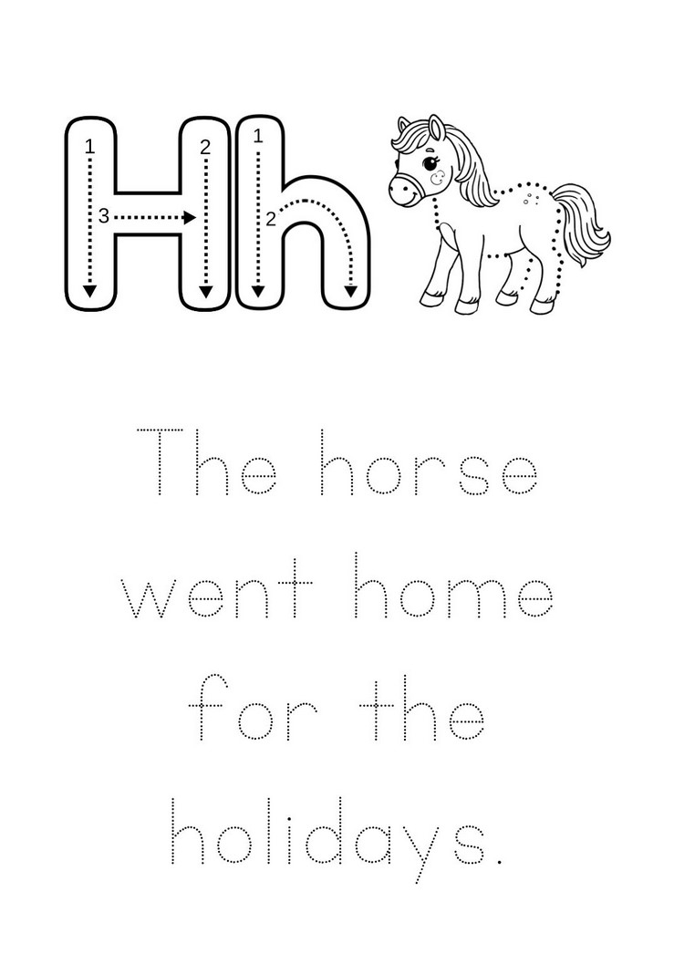 Letter H Writing Practice Worksheet Worksheets HQ