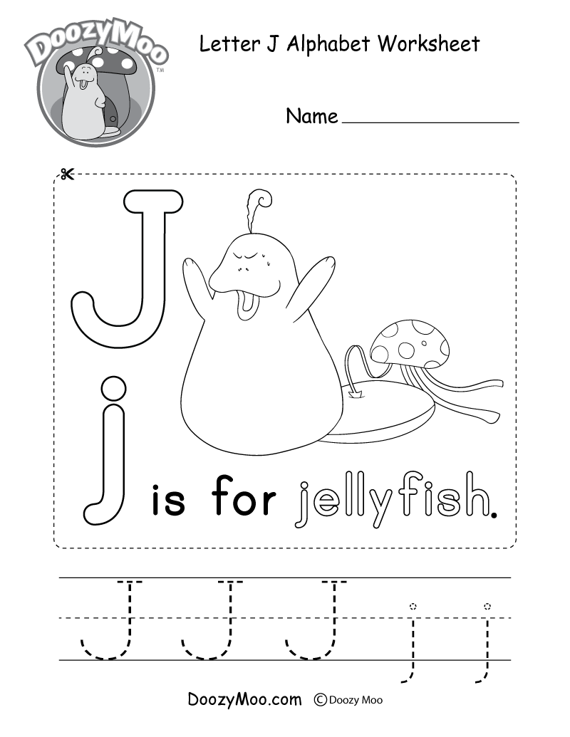 worksheet for letter j