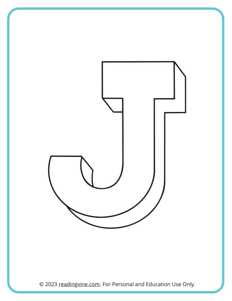Letter J Coloring Page Twisty Noodle Worksheets Library