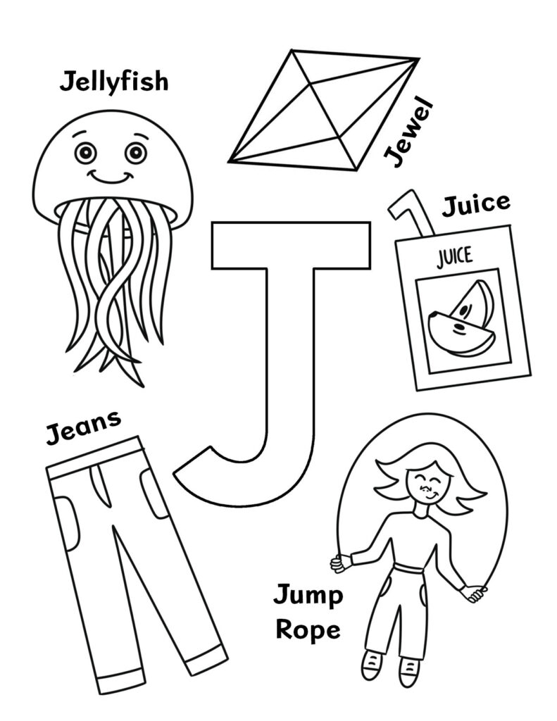 letter j color sheet