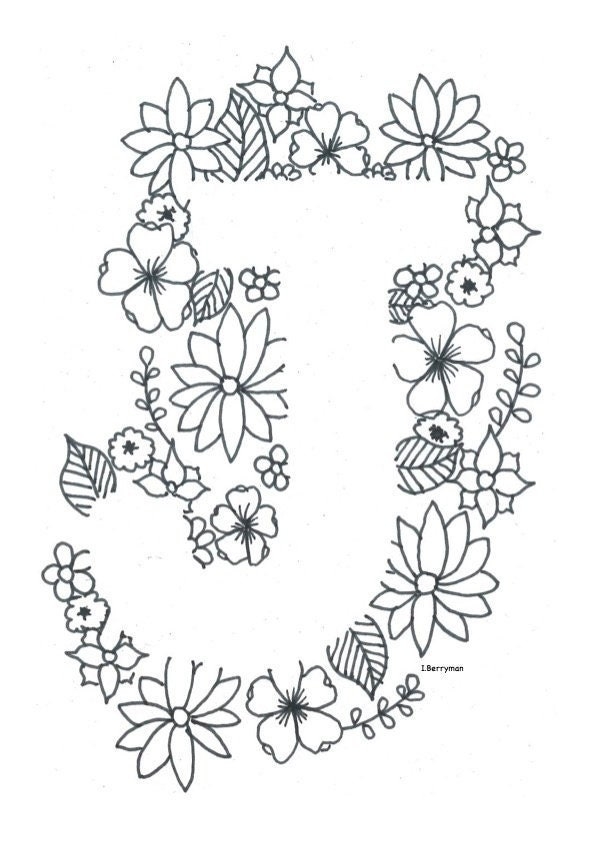 Letter J Colouring Page PDF Download Etsy
