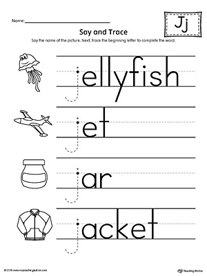 Letter J Practice Worksheet MyTeachingStation