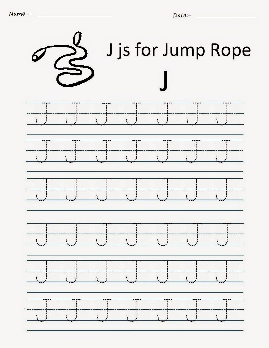 Letter J Traceable Worksheets Letter Tracing Worksheets