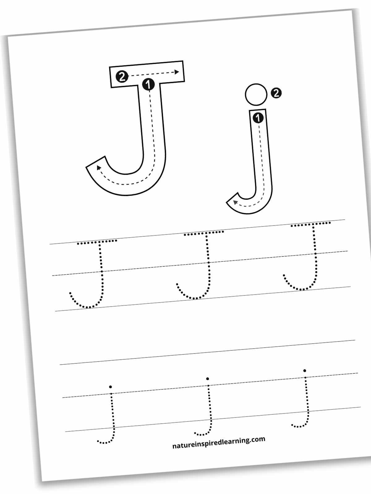 Letter J Tracing Worksheets Free Nature Inspired Learning Letter