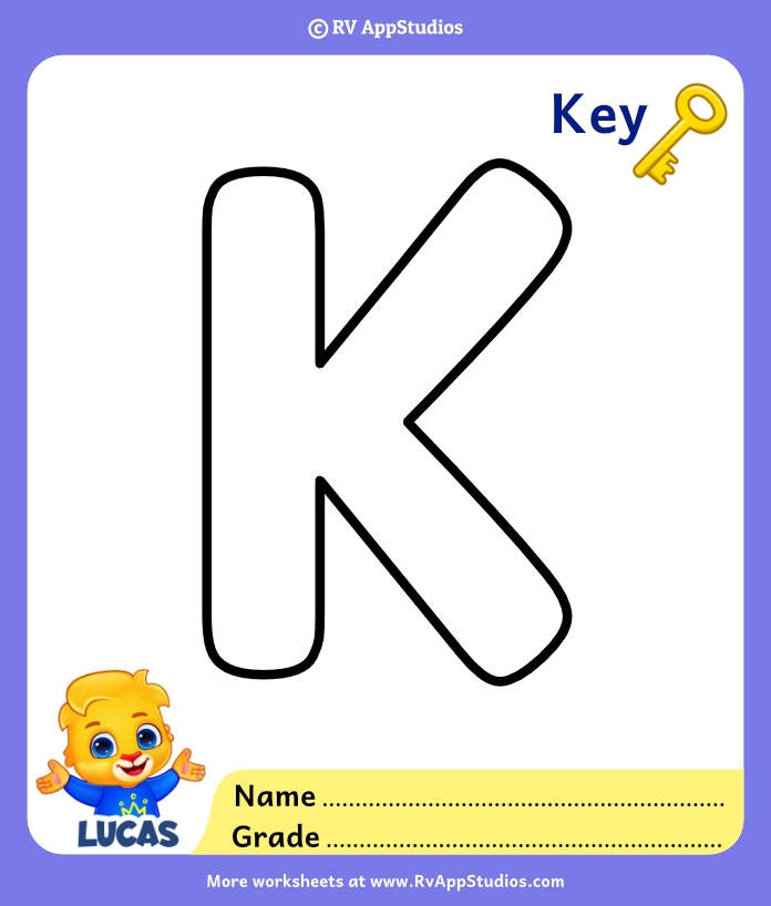 alphabet letter k coloring pages