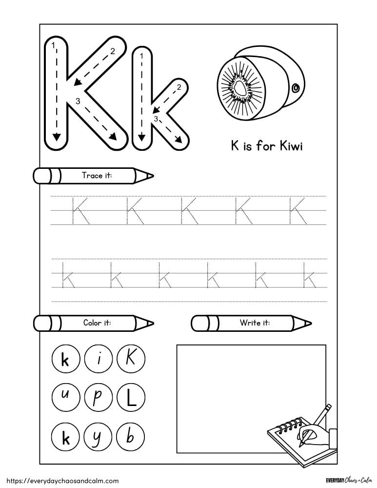 letter k template free printable