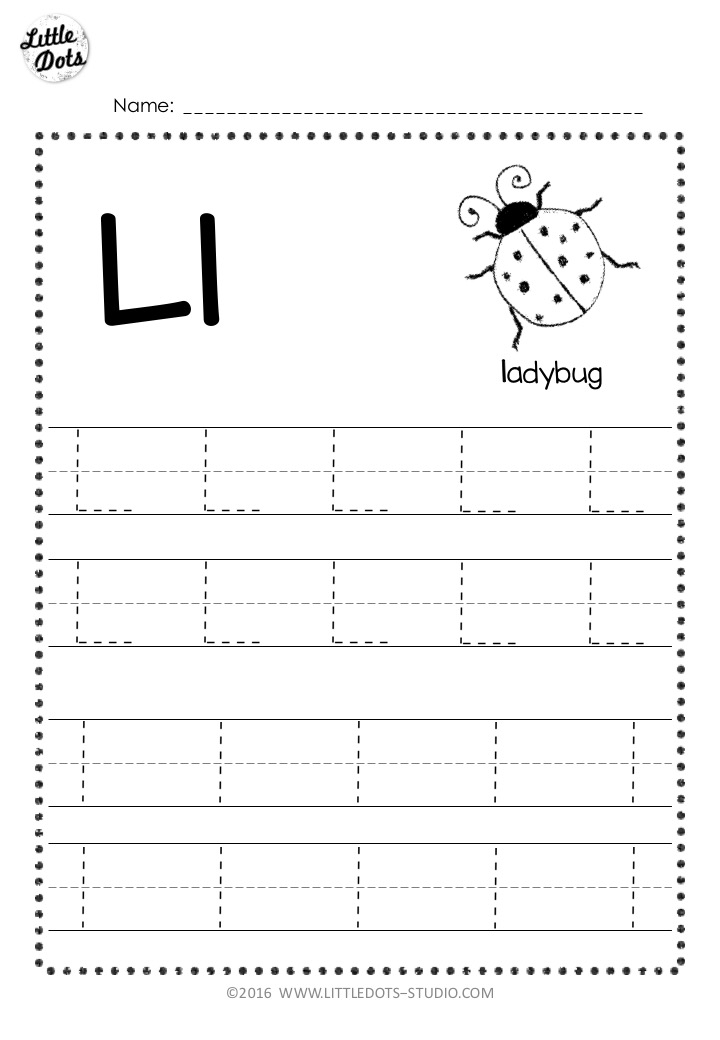 letter l tracing sheets preschool