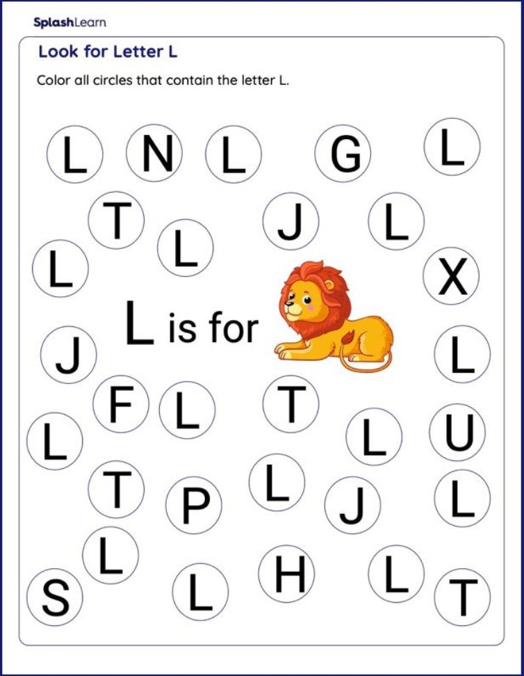 letter l worksheets for kindergarten