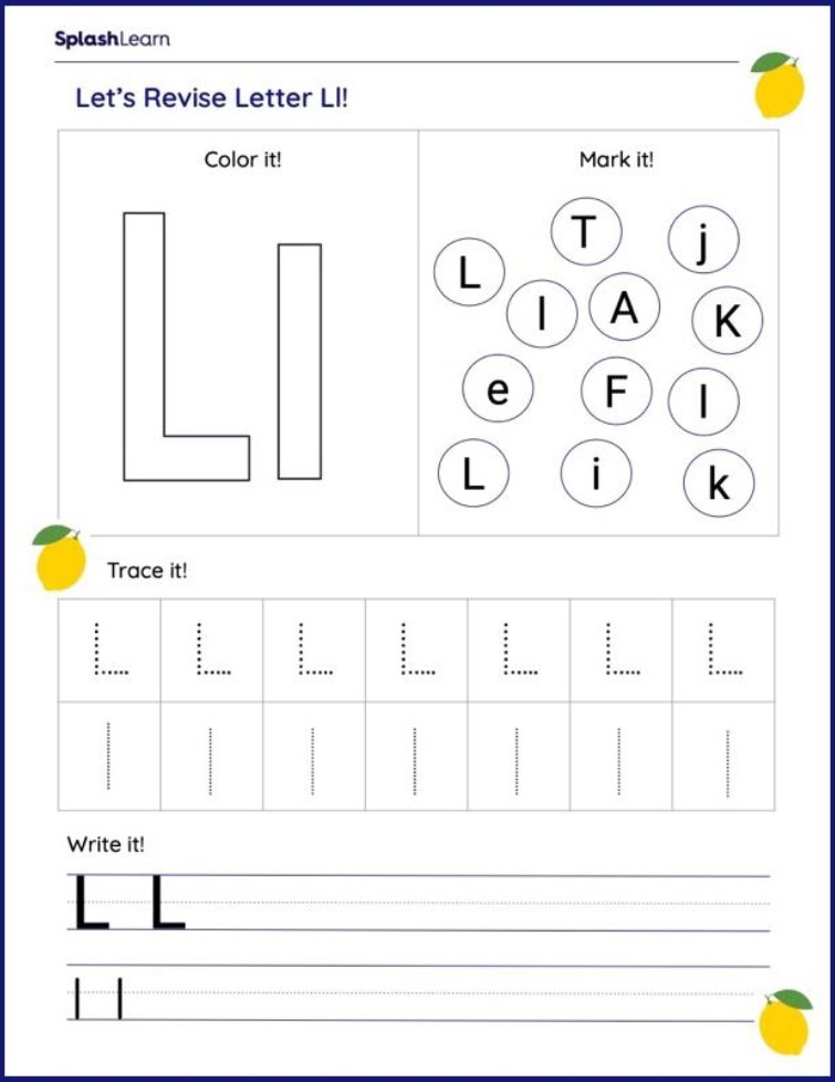 Letter L Worksheets For Kindergarten Free Kindergarten Worksheets