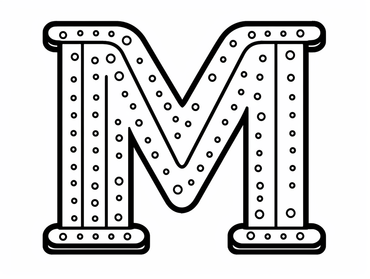 letter m coloring sheet printable