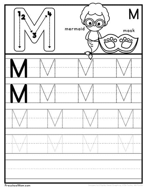 the letter m preschool worksheet