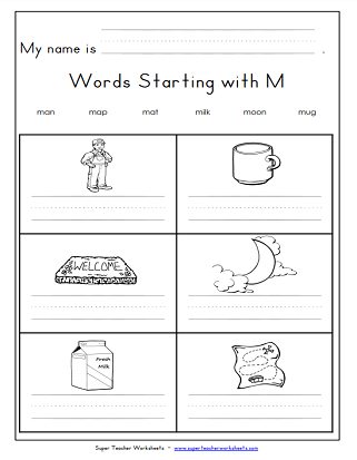 letter m worksheets for kids