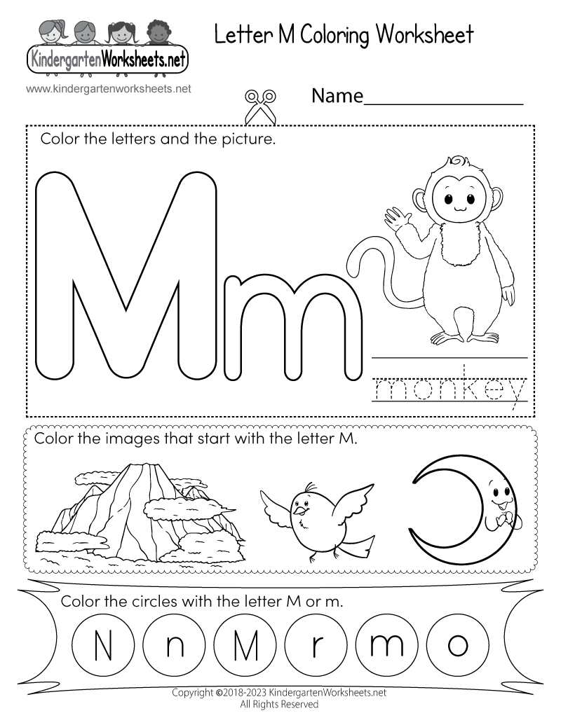Letter M Worksheets Kindergarten Kindergarten Worksheets