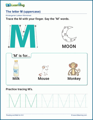 worksheets for letter m