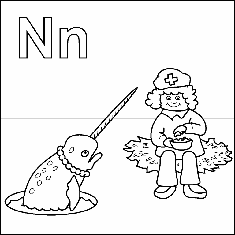 Letter N Coloring Page Coloring Pages 4 U