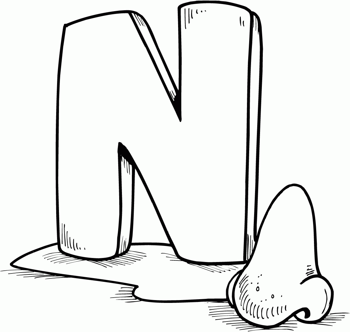 Letter N Coloring Pages Preschool Coloring Home