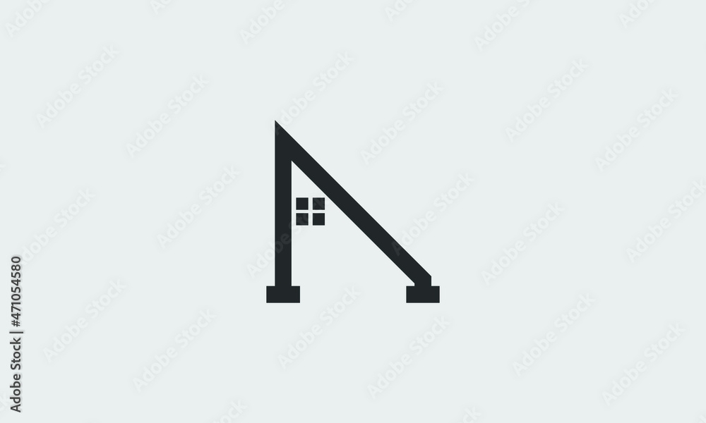 Letter N Lines Logo Vector Design Creative Letter Icon With Black 