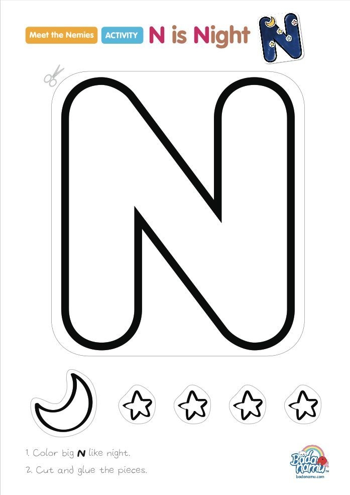 free printable letter n template