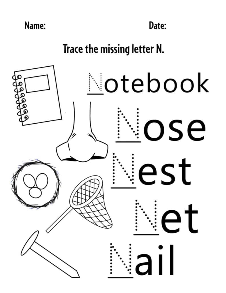 letter n printables for preschool