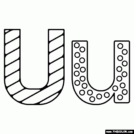 the letter u coloring page