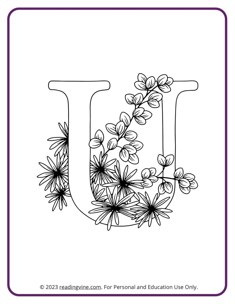 Letter U Coloring Pages