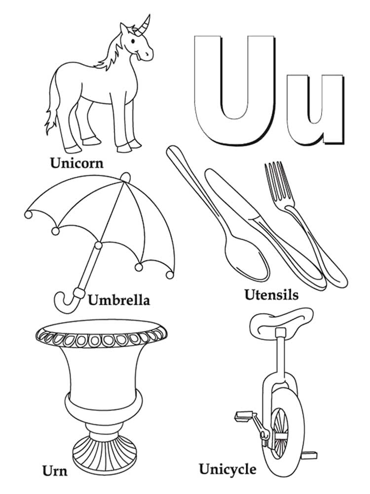 free printable u coloring pages