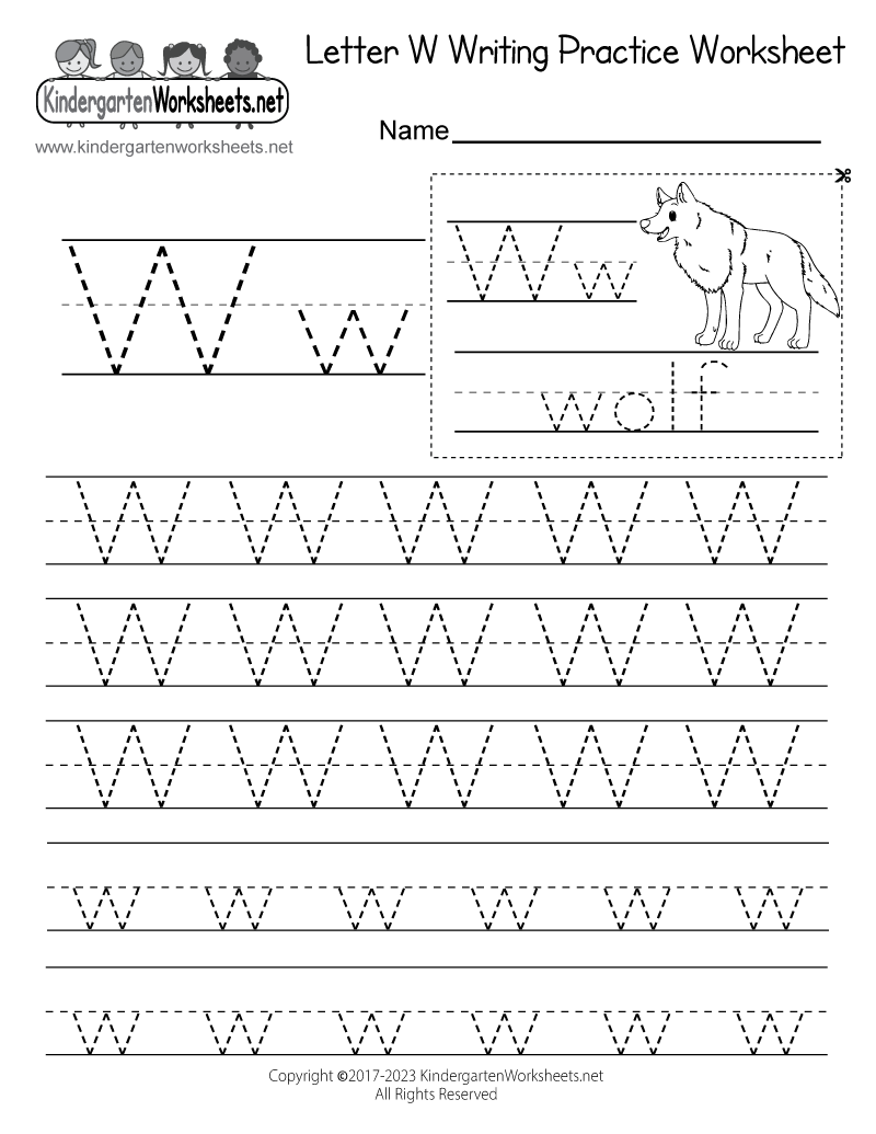 Letter W Writing Practice Worksheet Free Printable Digital PDF