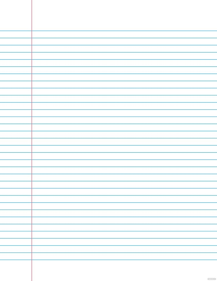 Lined Notebook Paper Template Google Docs Illustrator Word Apple