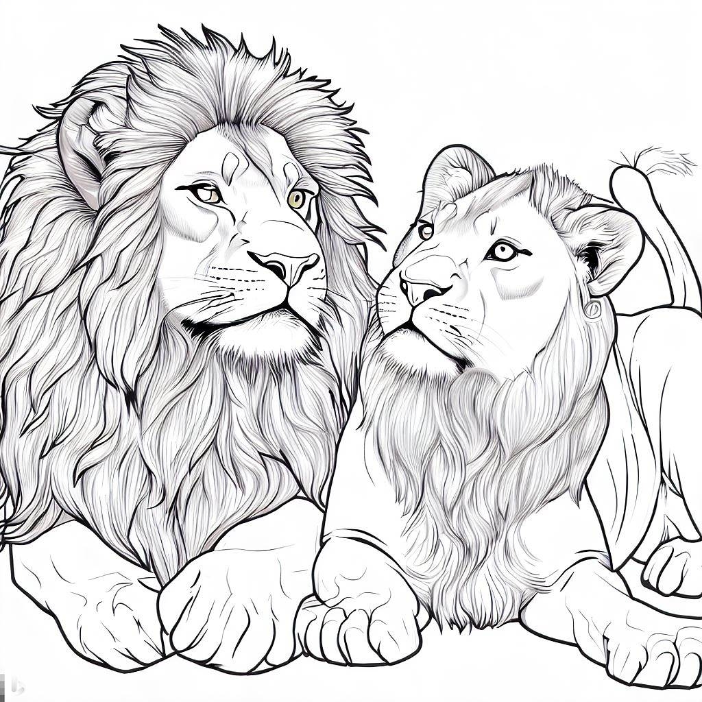 picture of lion to color
