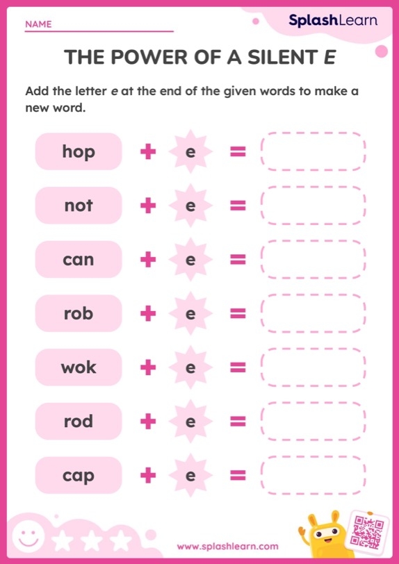 Long Vowels Silent E Worksheet For 1st 2nd Grade Lesson Planet 