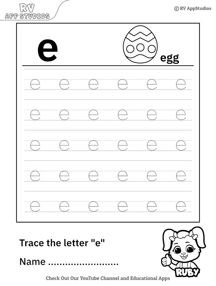 Lowercase Letter E Tracing Worksheets Letter Tracing Worksheets
