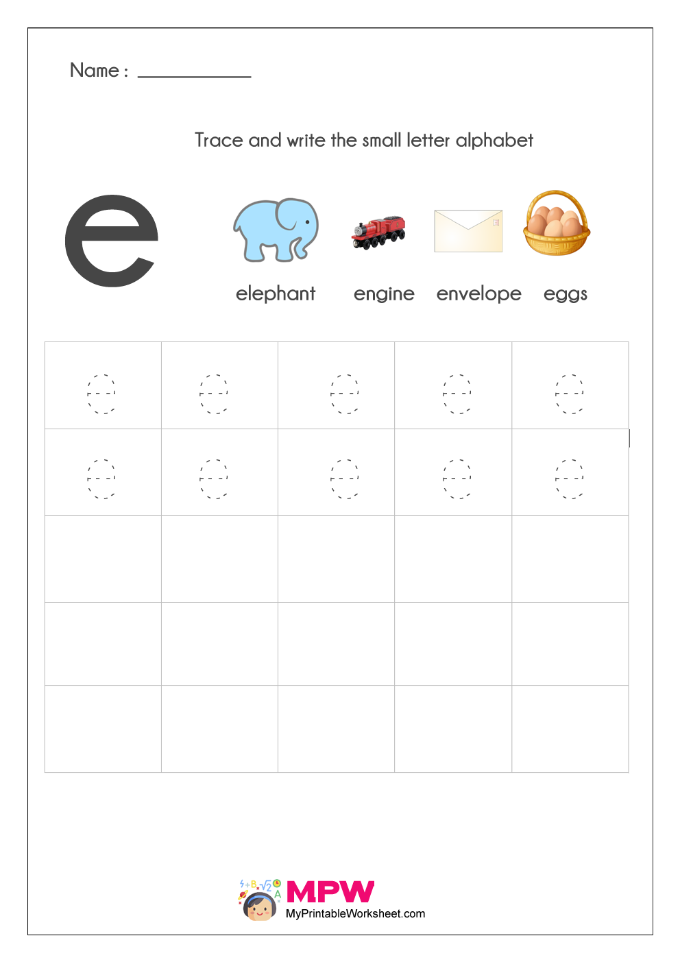 Lowercase Letter E Tracing Worksheets Tracing Worksheets