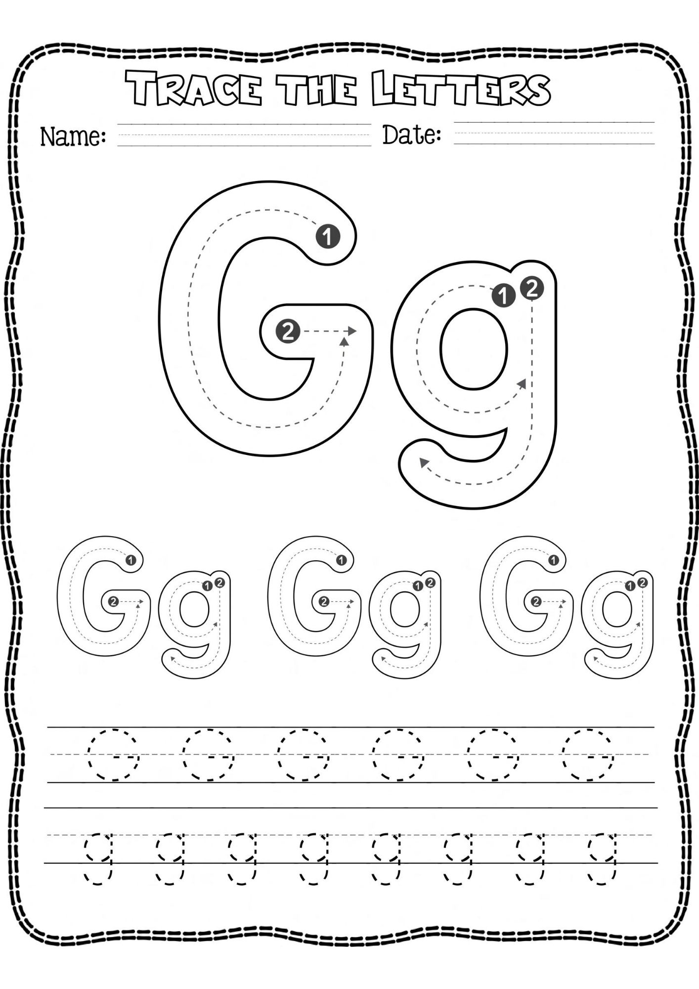 Lowercase Letter G Tracing Worksheets Trace Small Letter G Worksheet 