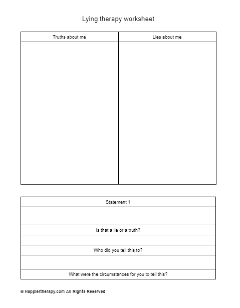 worksheets for kids about lying