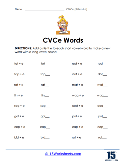 Magic E Long A Worksheet Phonics By Ushanthi Siriwardane TPT 