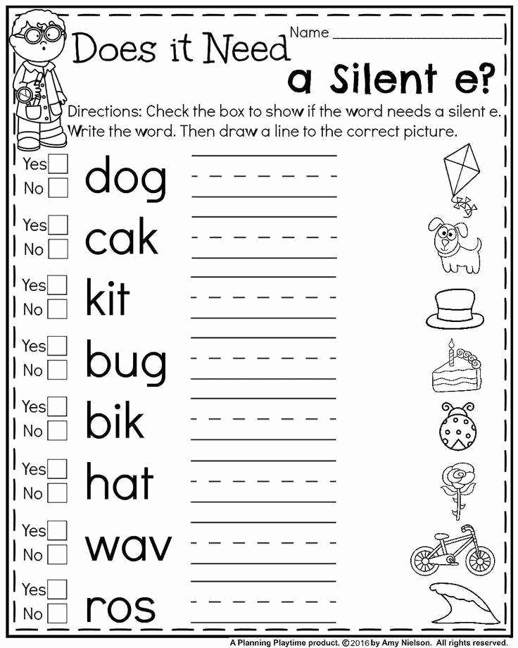 Magic E Worksheets Free Fresh Silent E Worksheets Simple Template Design
