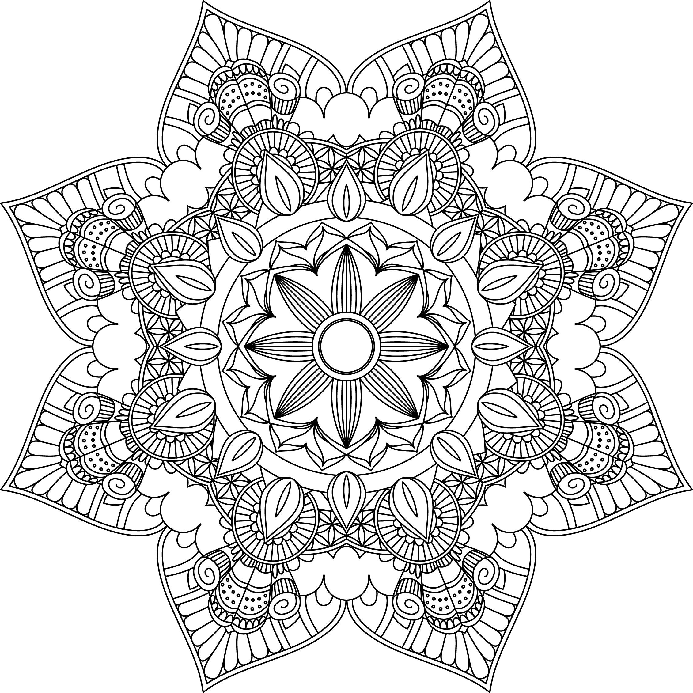 Mandala Coloring Pages Adult Coloring Sheet Printable Coloring Page