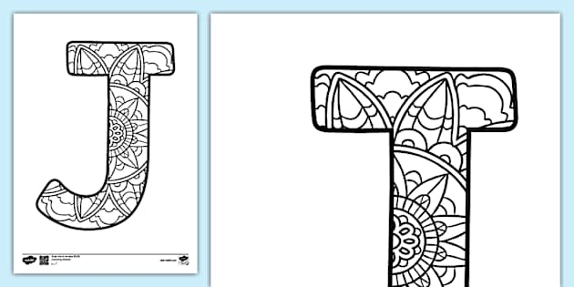 j colouring page