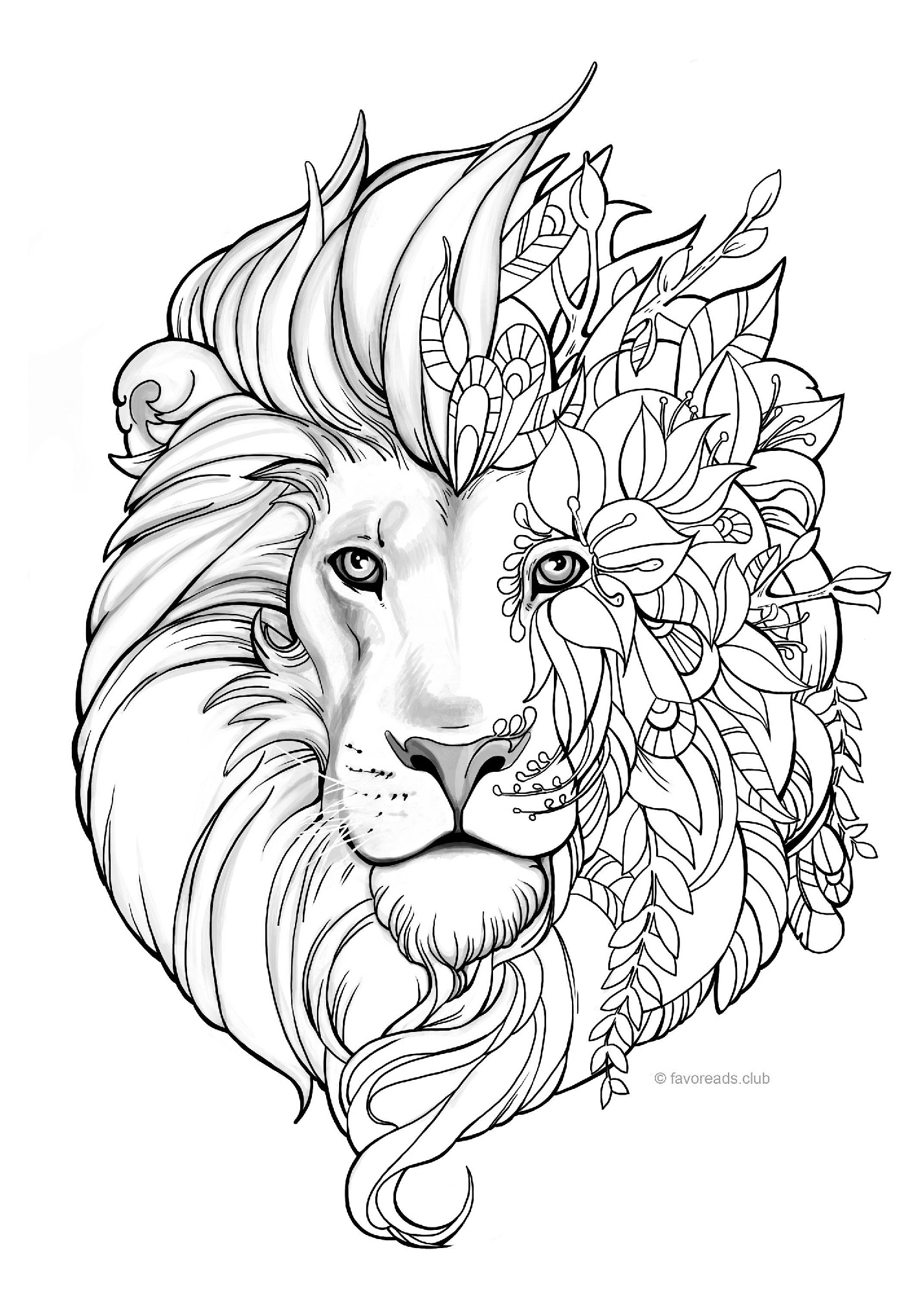 adult coloring pages lion