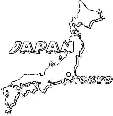 map of Japan in color