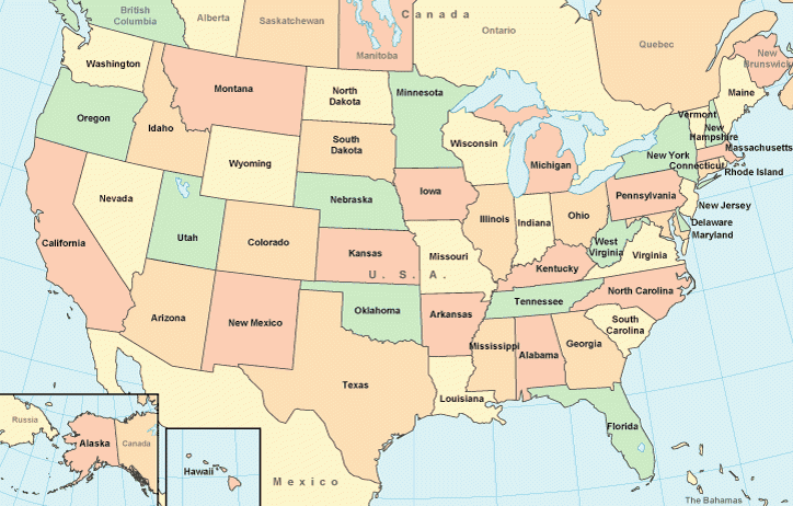 Maps United States Map Color